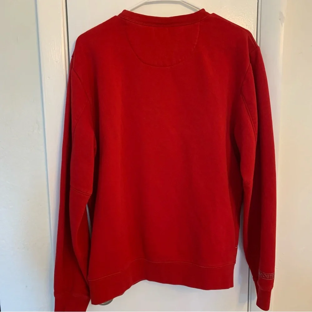 Lacoste Men's Sport Oversized Croc Brushed Fleece Crewneck Sweatshirt Red Medium
